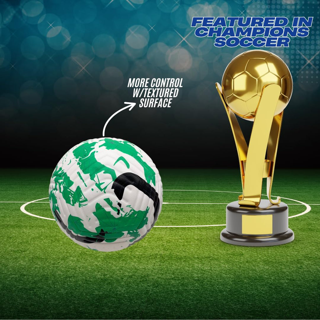 GX Soccer Academy Tour+ Professional Soccer Ball, Size 5, Green and White Competition Ball