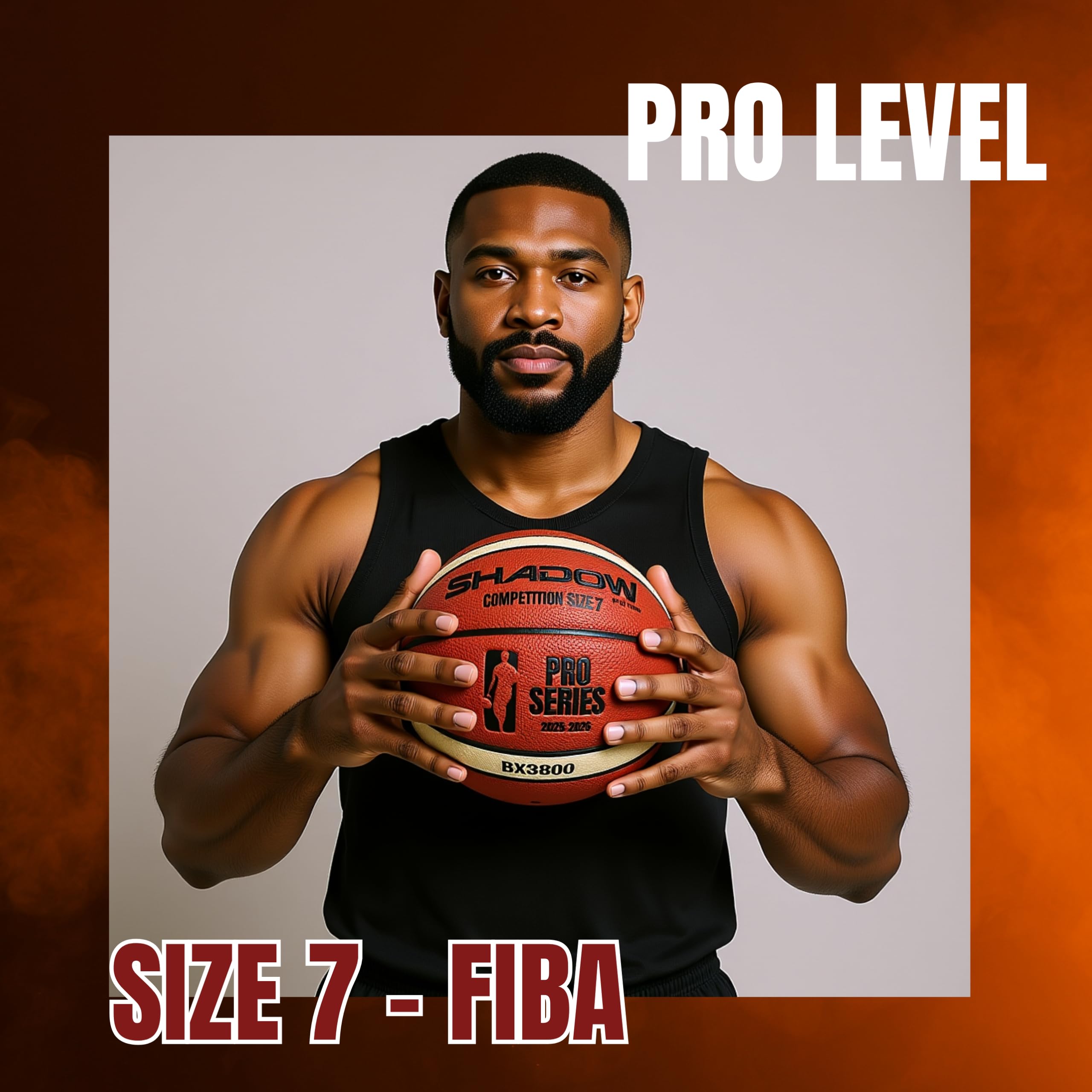 Shadow Pro Series 3800 Basketball, Size 7, Premium Competition GST leather.