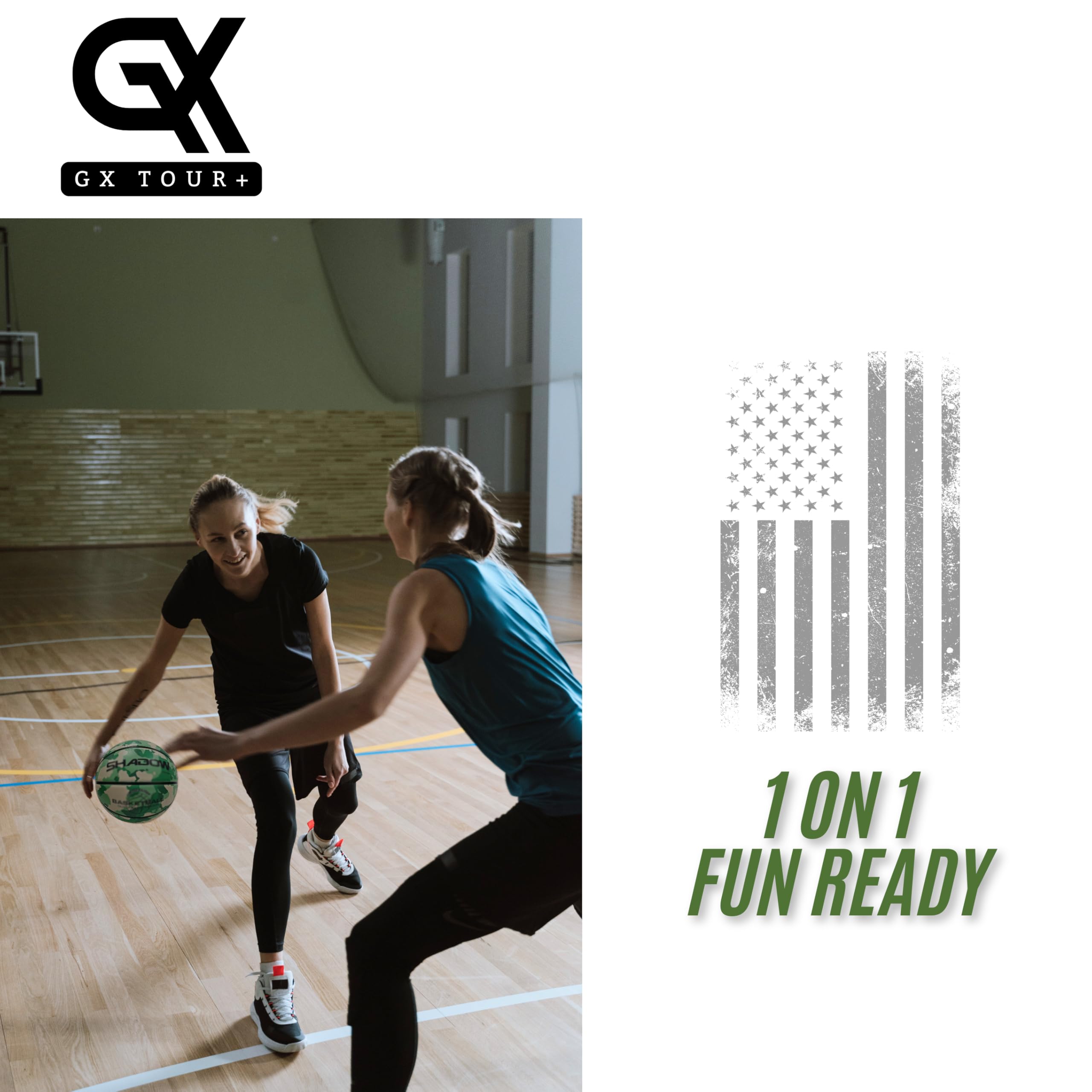 GX TOUR+ Shadow Limited Edition Basketball, Regulation Size 7, 29.5 inches, White Grey. Indoor and Outdoor. Great Gift idea.