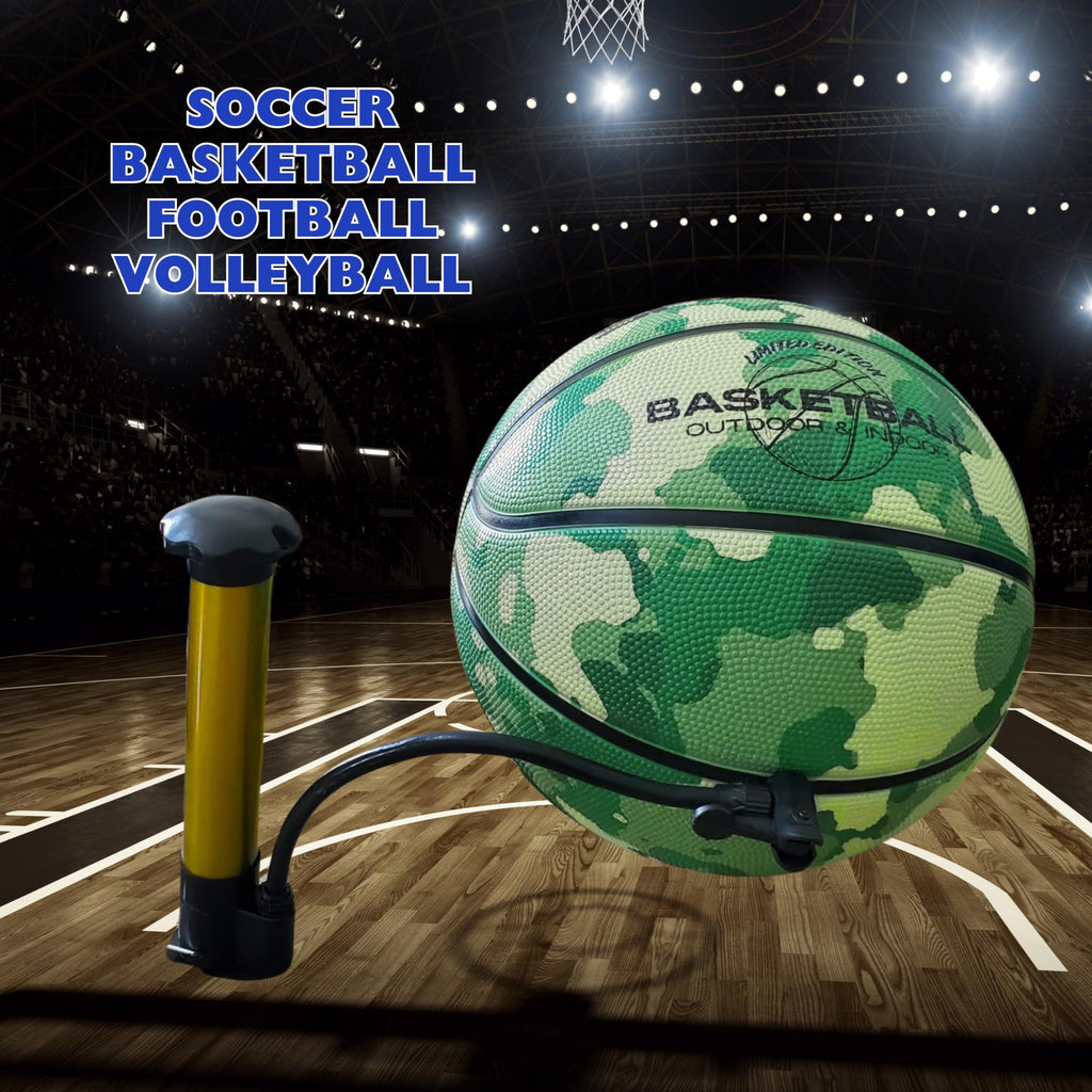Ball inflator with moisten Needles. Easy to Operate and Kid Friendly. Basketball, Football, Soccer and Much More. Durable Metallic case.