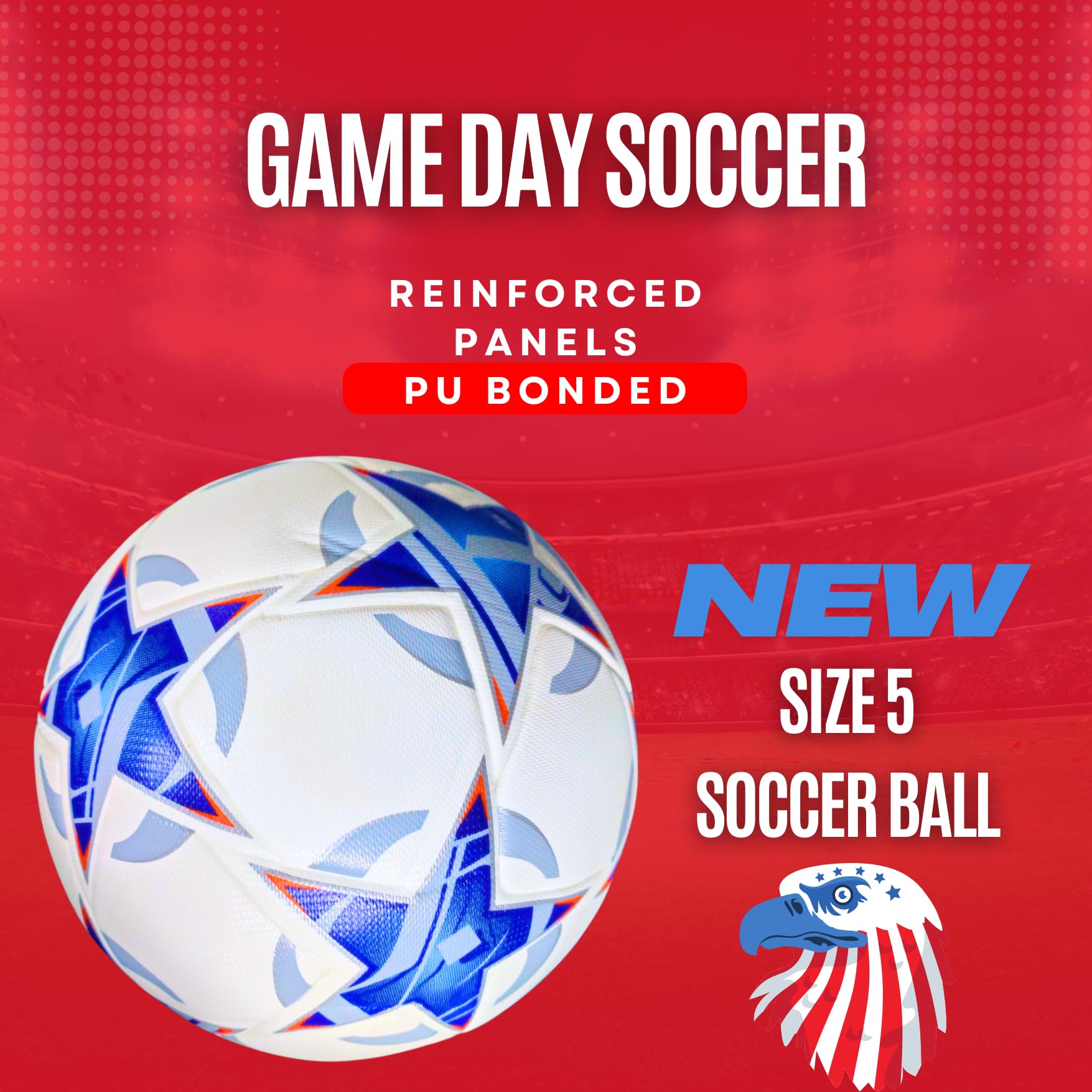 GX TOUR+ Soccer Ball Size 5 – Professional Grade Material, USA Quality Outdoor Sports, Premium Size 5 Soccer Ball for Training & Competitive Matches