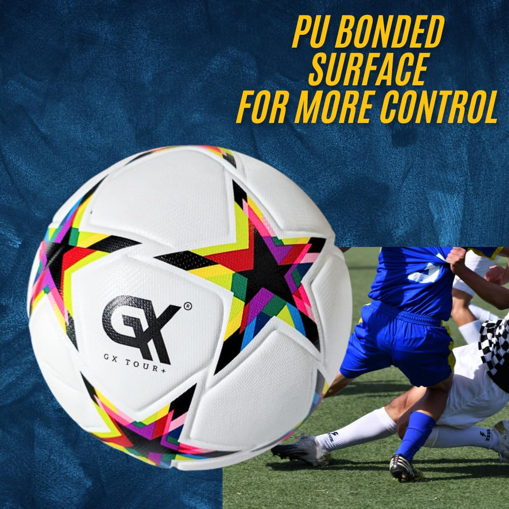 GX TOUR+ Thermo Bonded Polyurethane Soccer Ball Size 5. World Cup Quality.