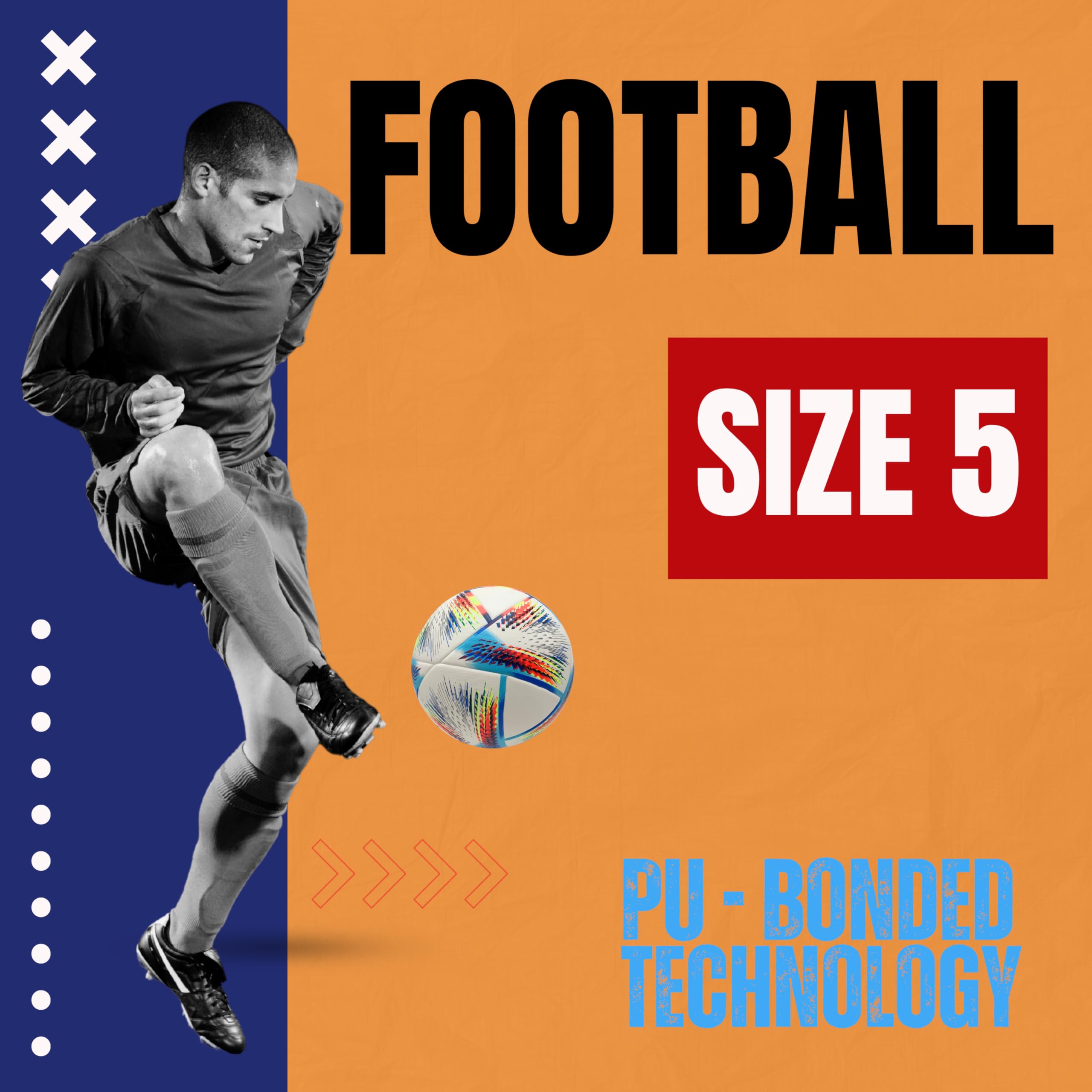 GX TOUR+ Thermo Bonded Polyurethane Soccer Ball Size 5 – World cup edition.