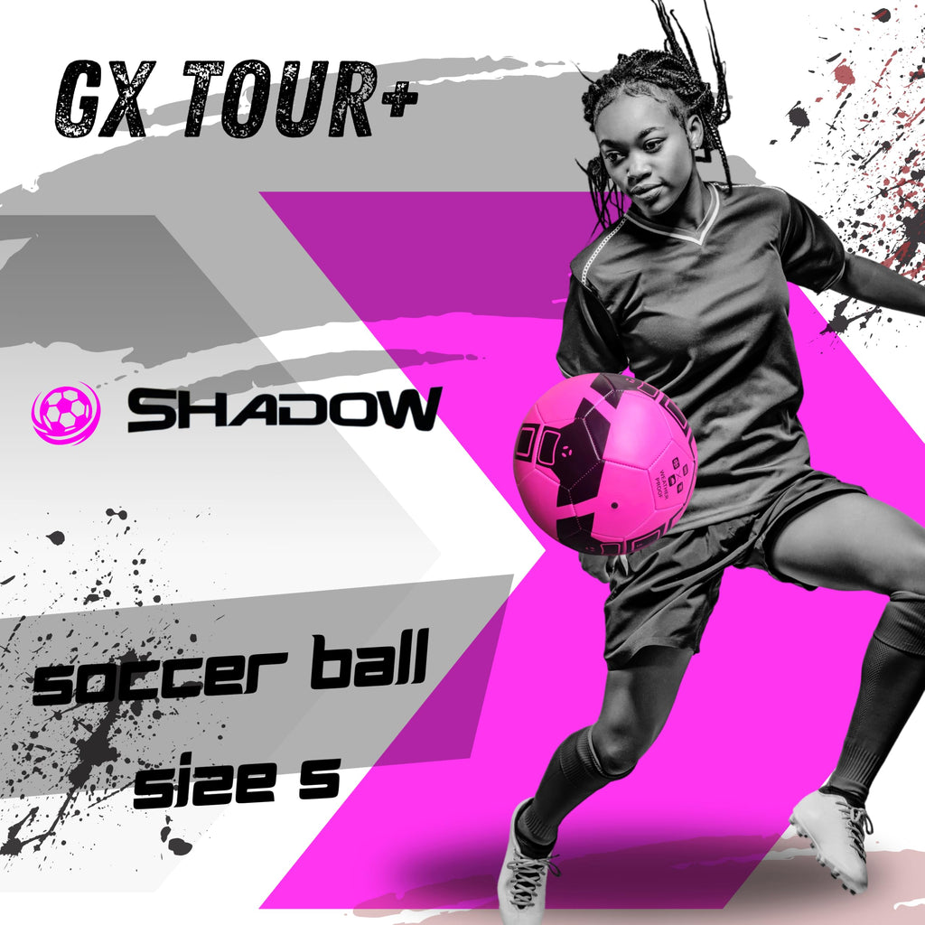GX TOUR+ Shadow Model Soccer Ball, Metallic Bright Color, Size 5 Soccer Ball. Ultra Thick Cover.