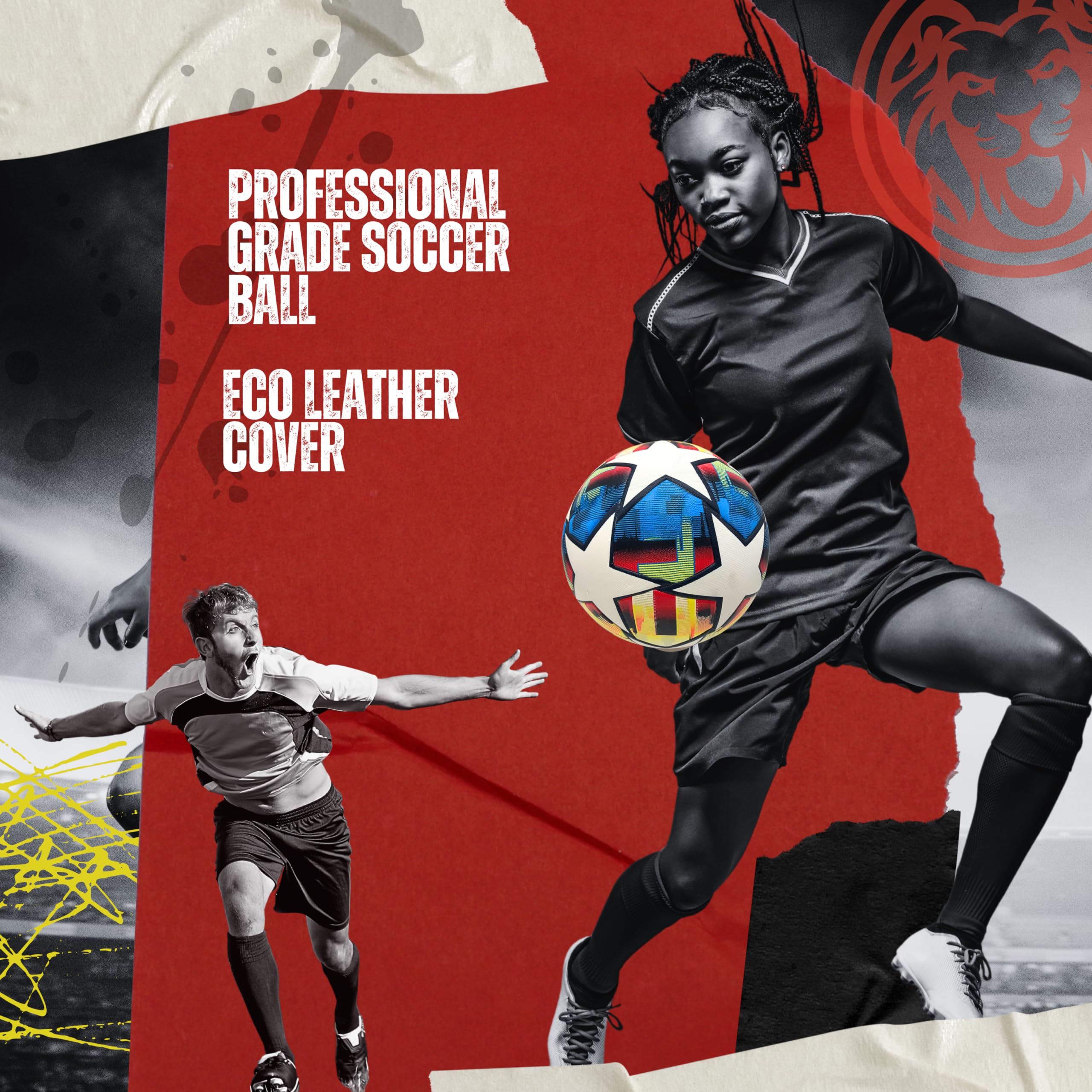 GX TOUR+ Soccer Ball Size 5 – Premium Grade PU Construction, Durable Professional Tournament Ball Indoor/Outdoor Sports,Training & Match, High-Performance Design for All Levels