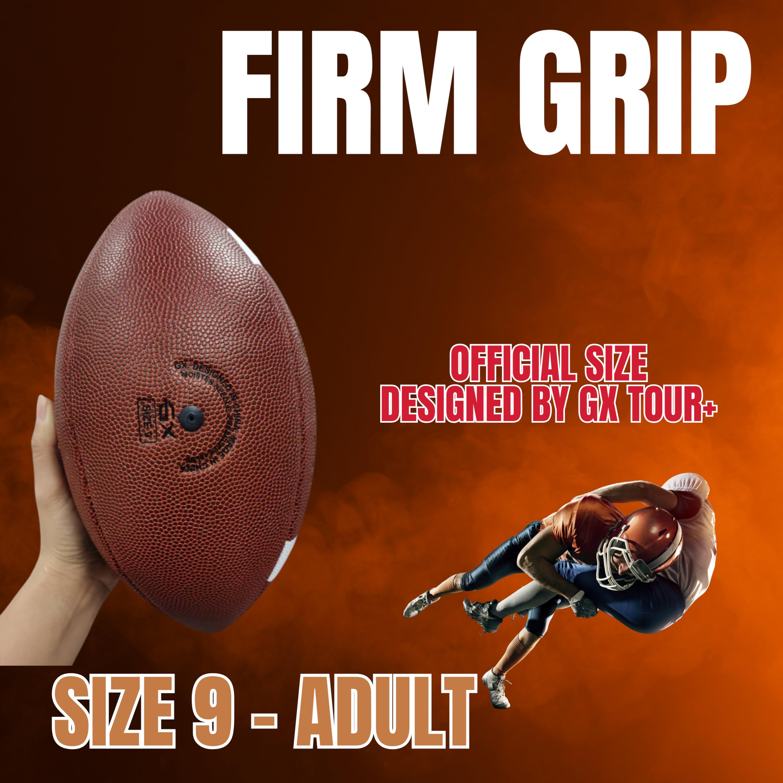 GX Official Size 9 Football, 2000 Series, GST Leather, American Football