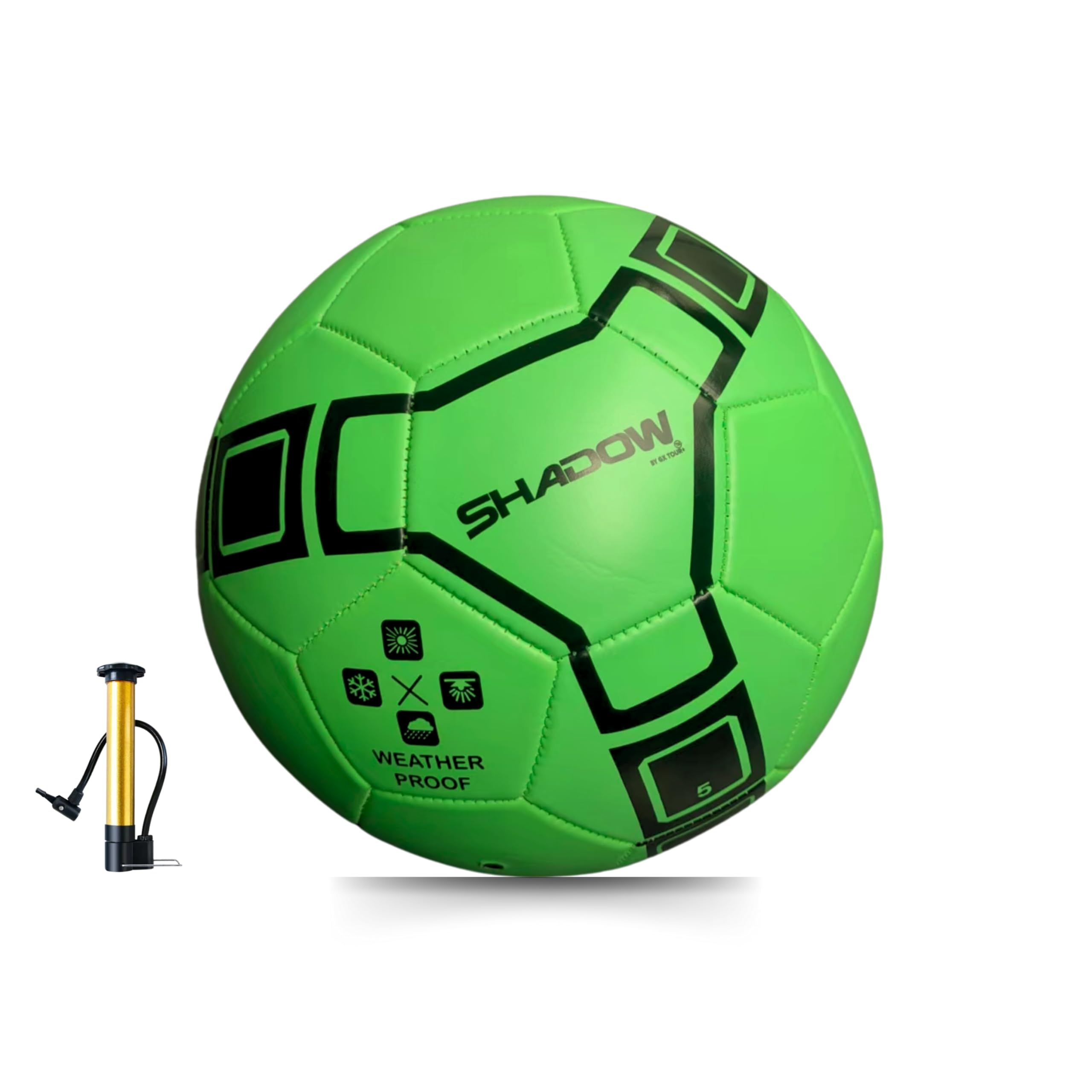 GX TOUR+ Shadow Model Soccer Ball, Metallic Bright Color, Size 5 Soccer Ball. Ultra Thick Cover.
