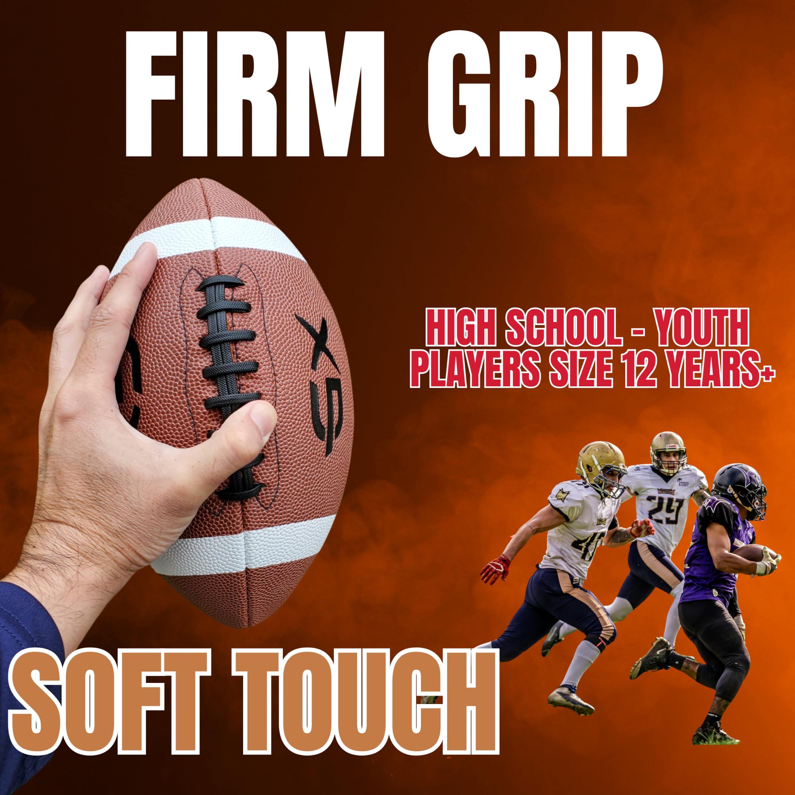 GX TOUR+ Official Size 7 Football. Youth Size Suitable for Ages 12 to 17.Unique white leather edition.