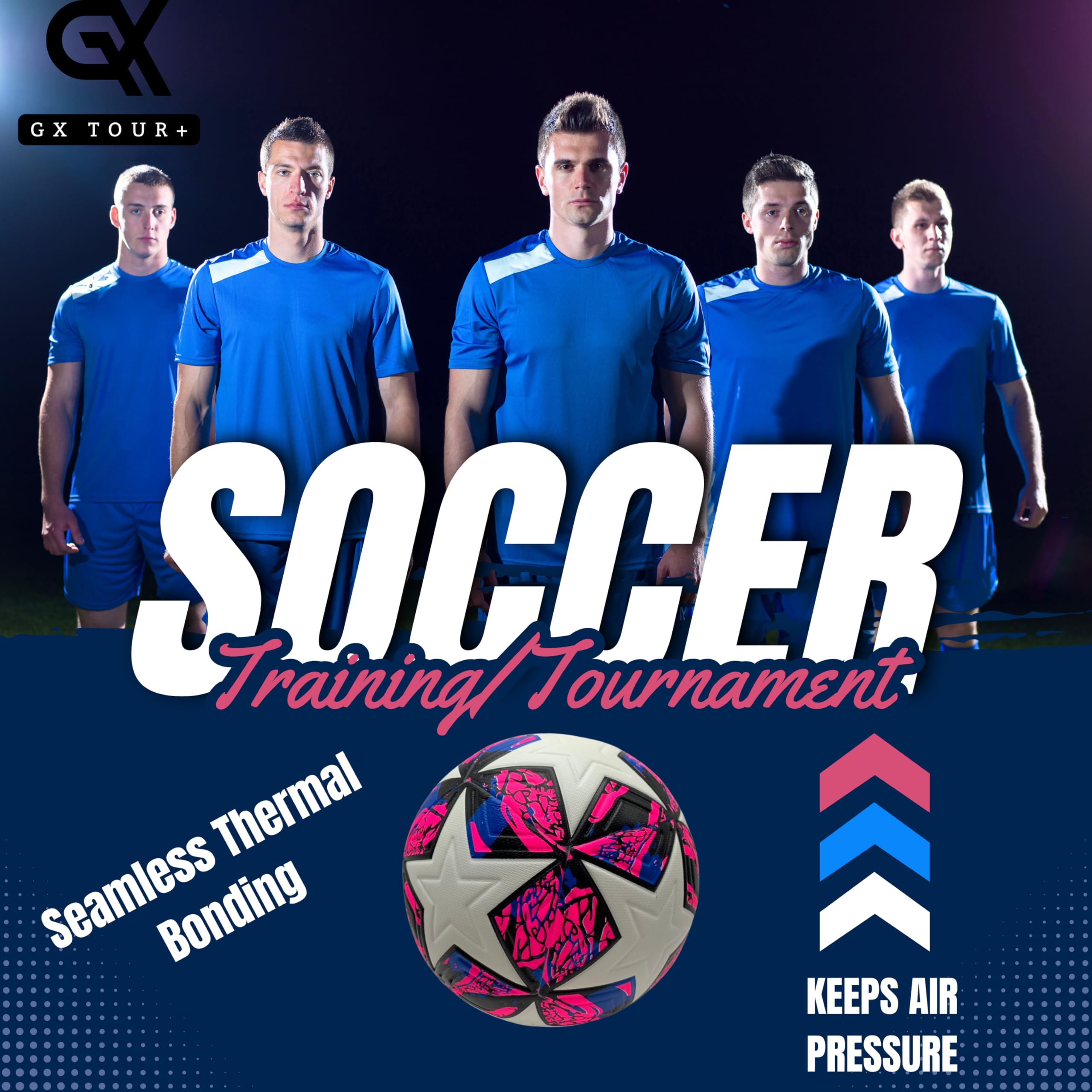 Soccer Ball Size 4. GX Soccer Champions Soccer Ball. Professional Grade PU Durable Material.