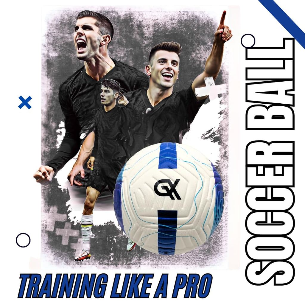 GX TOUR+ Soccer Ball Size 5. Textured Professional Soccer Ball, Weather-Resistant Leather.