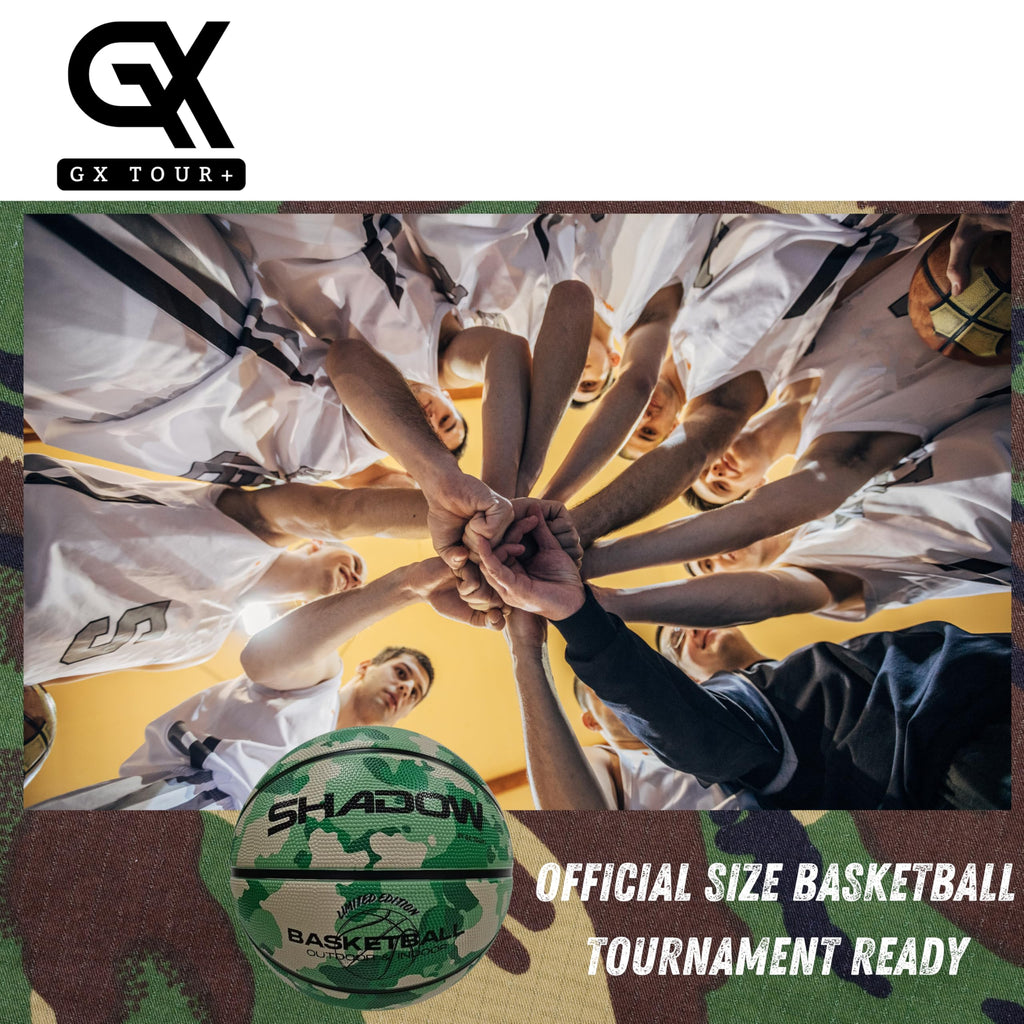 GX TOUR+ Shadow Limited Edition Basketball, Regulation Size 7, 29.5 inches, White Grey. Indoor and Outdoor. Great Gift idea.