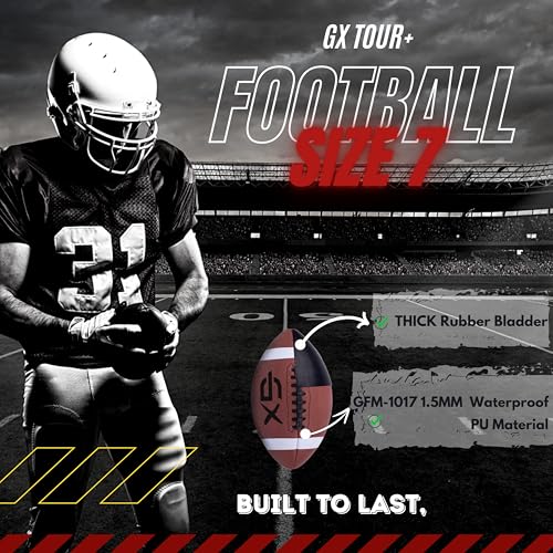 GX TOUR+ Official Size 7 Football. Youth Size Suitable for Ages 12 to 17.Unique white leather edition.