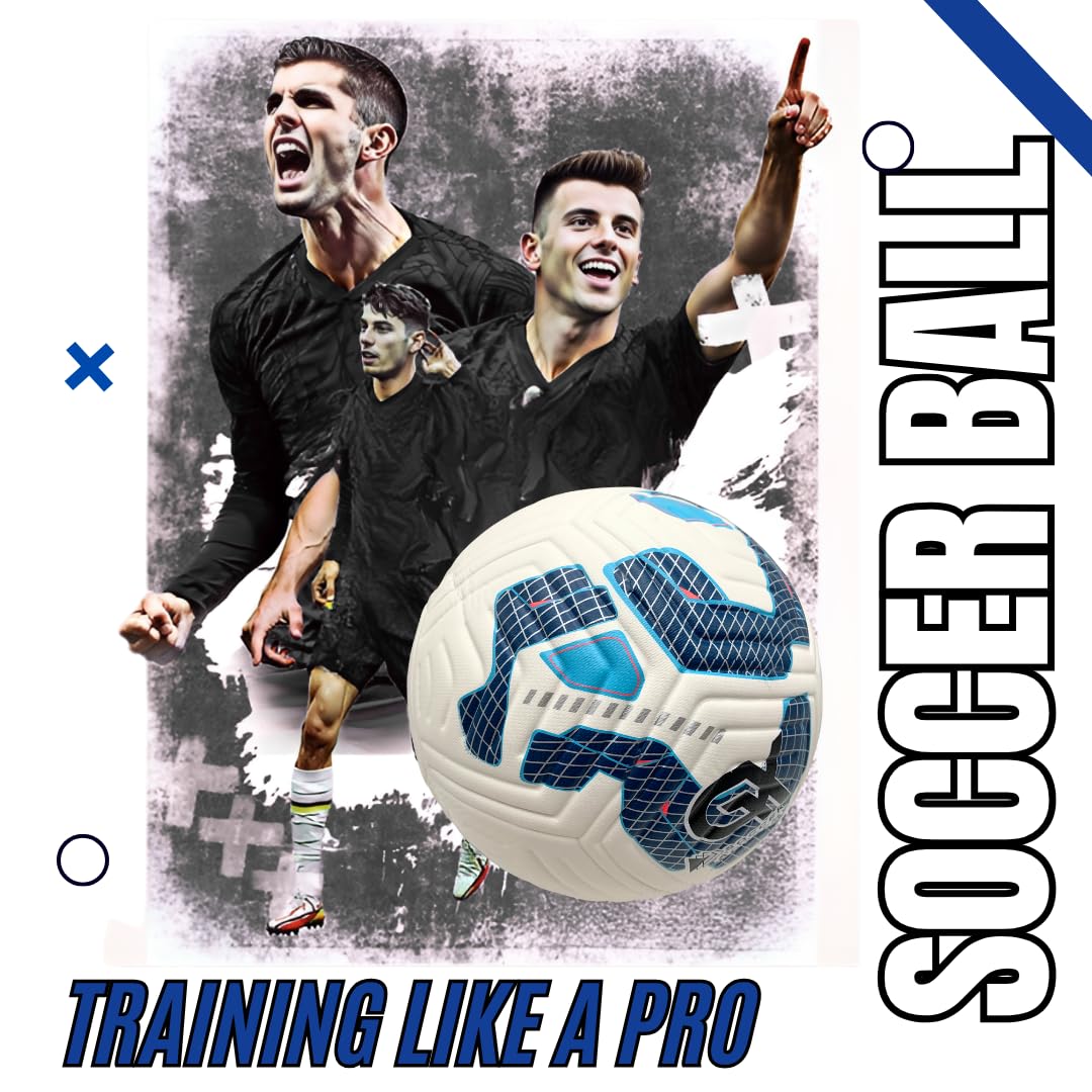 GX Soccer Academy Tour+ Professional Soccer Ball, Size 5, Green and White Competition Ball