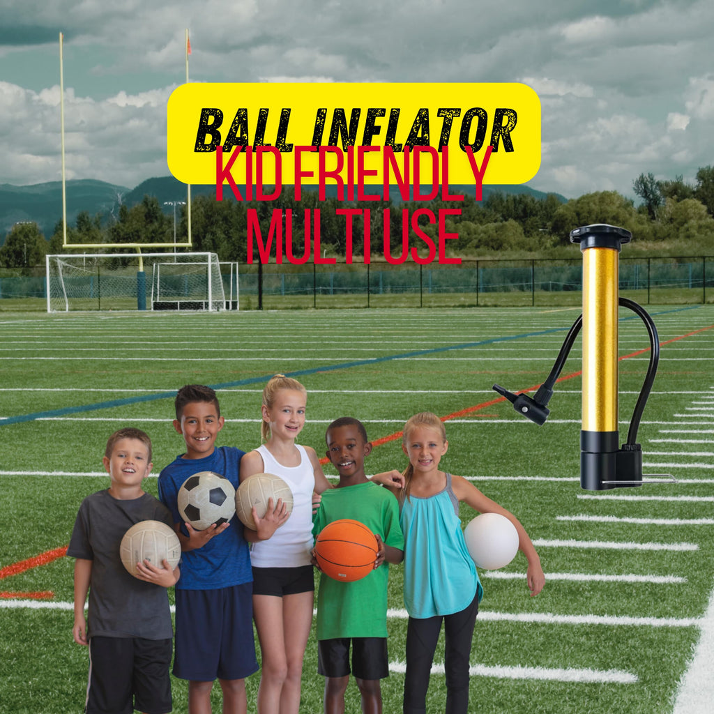 Ball inflator with moisten Needles. Easy to Operate and Kid Friendly. Basketball, Football, Soccer and Much More. Durable Metallic case.