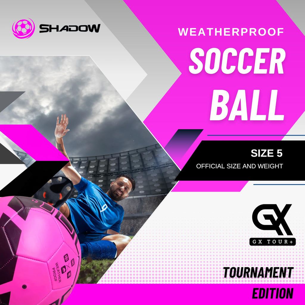 GX TOUR+ Shadow Model Soccer Ball, Metallic Bright Color, Size 5 Soccer Ball. Ultra Thick Cover.