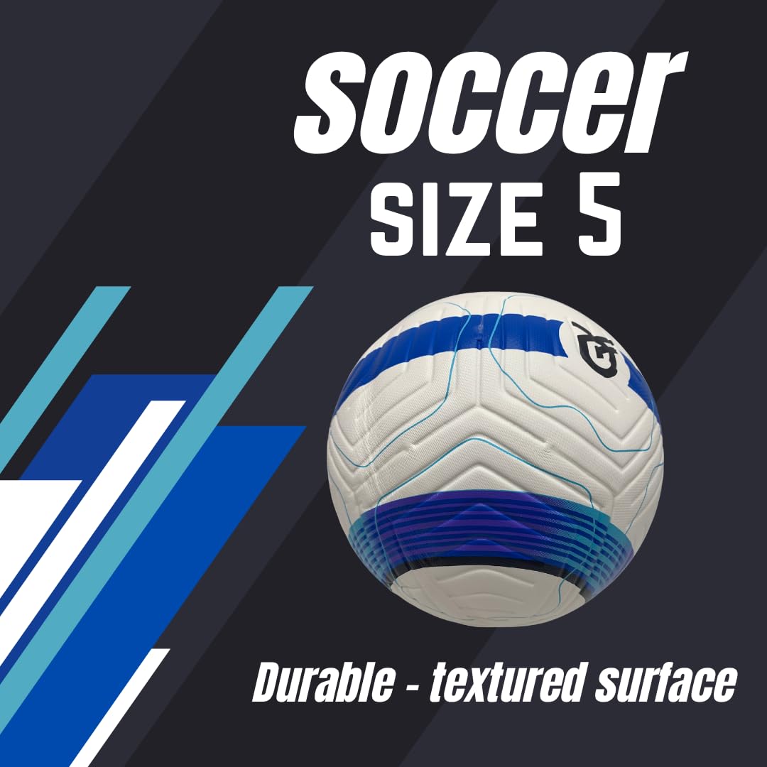 GX TOUR+ Soccer Ball Size 5. Textured Professional Soccer Ball, Weather-Resistant Leather.