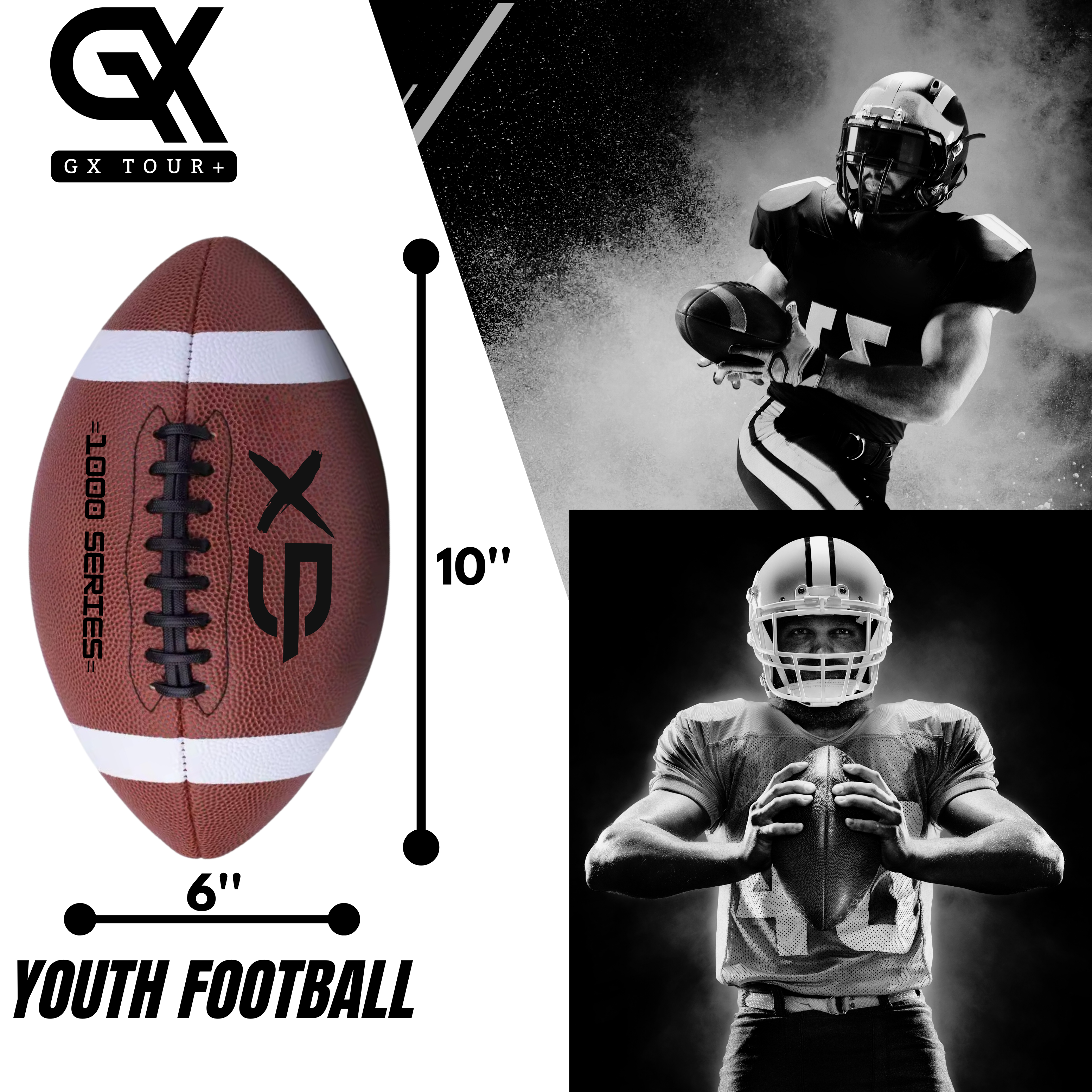 GX TOUR+ Official Size 7 Football. Youth Size Suitable for Ages 12 to 17.